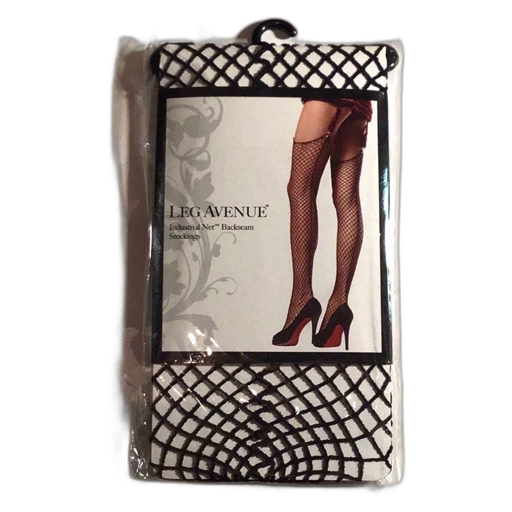 Leg Avenue: Black Industrial Net Backseam Thigh High NWT